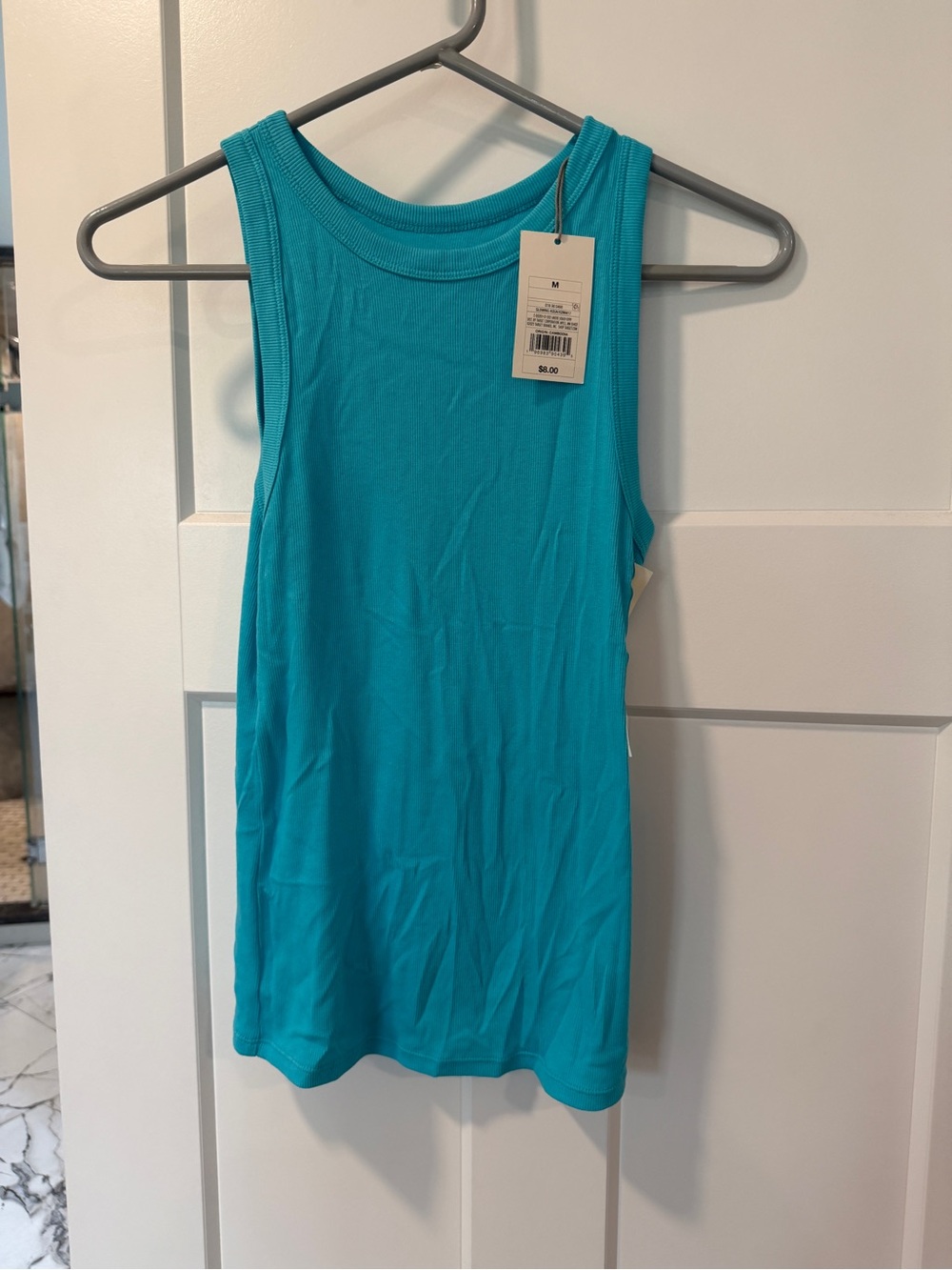 New With Tags Women's Sleeveless Ribbed Tank Top - Turquoise